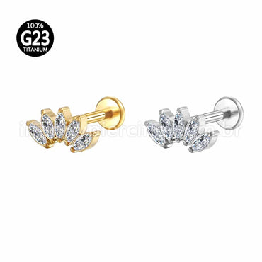 Piercing Labret Titânio Cluster Zircônia