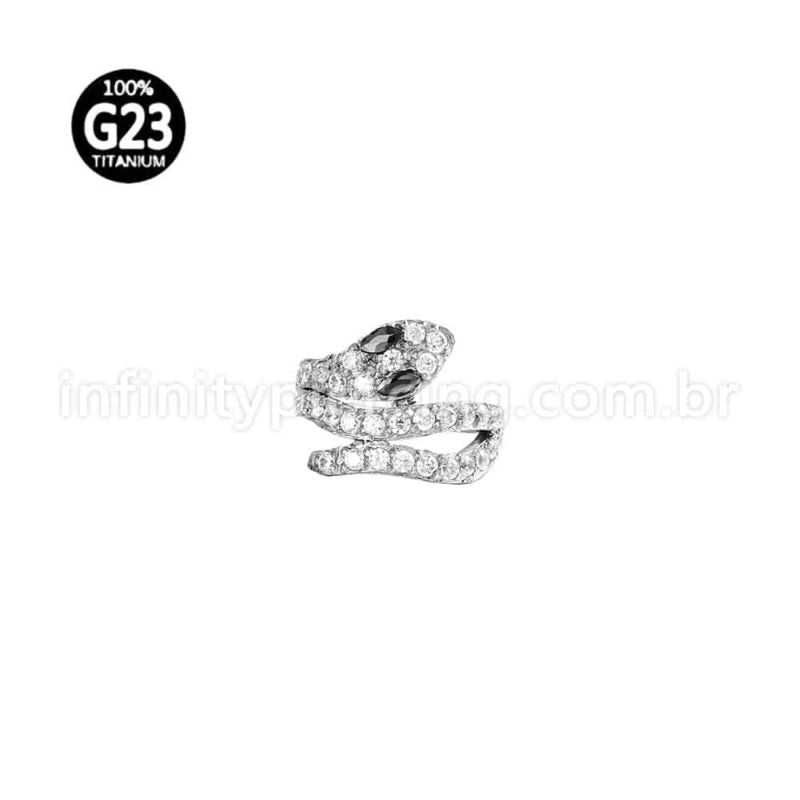 Piercing Argola Titânio Cobra Zircônia