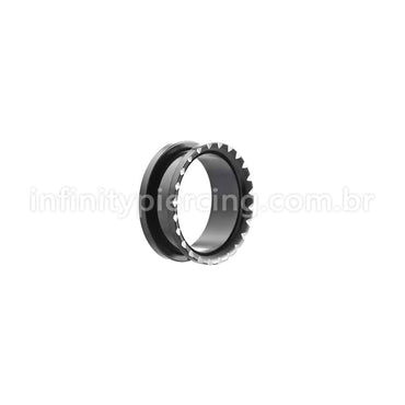 Alargador Aço Cirúrgico Black Detalhado