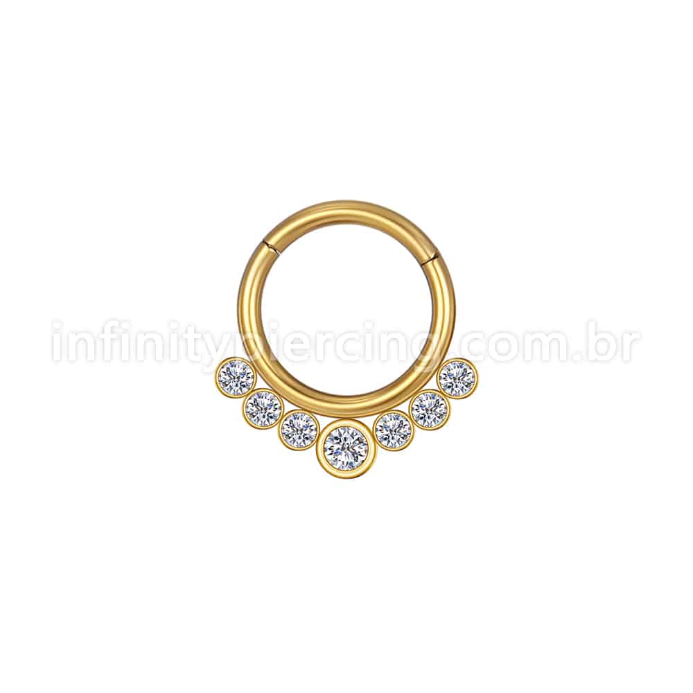 Piercing Argola Aço Cirúrgico Segmento Articulado 7 Zircônia