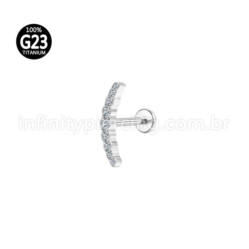 Piercing Labret Titânio Cluster Zircônia