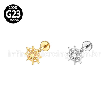 Piercing Labret Titânio Teia De Aranha