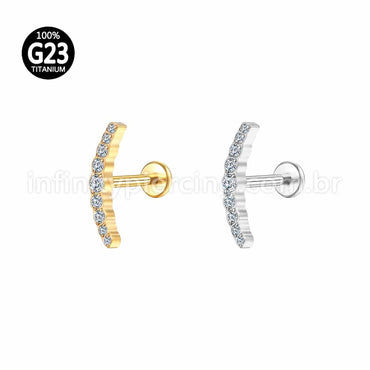 Piercing Labret Titânio Cluster Zircônia