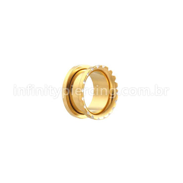 Alargador Aço Cirúrgico Dourado Detalhado