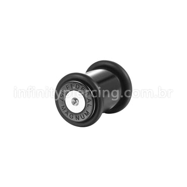Alargador Aço Cirúrgico Black Plug Com Borracha