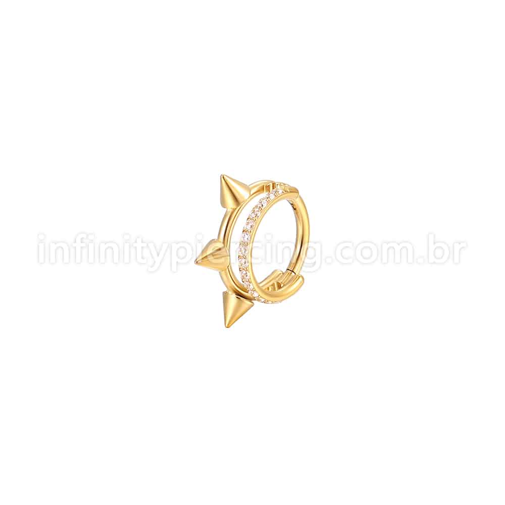 Piercing Argola Aço Cirúrgico Zircônia / Spike