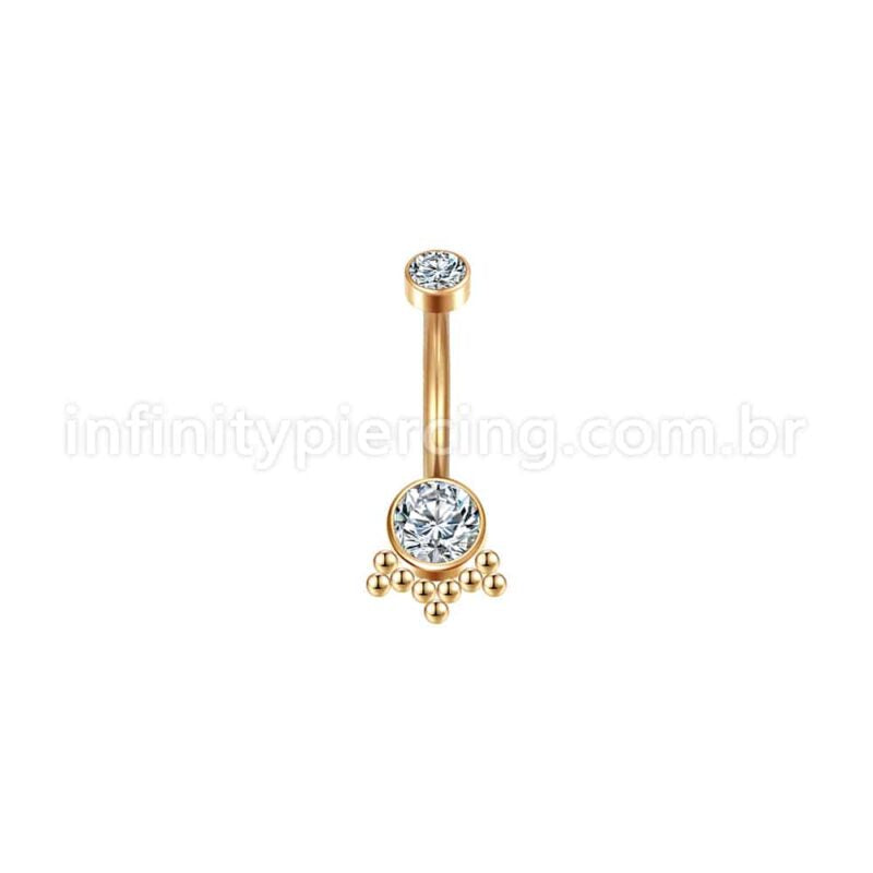 Piercing Banana Aço Cirúrgico Indiano Zircônia