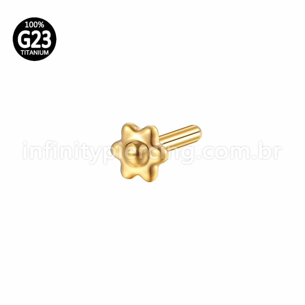Haste Para Labret Titânio Base Flor