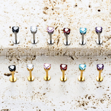 Piercing Labret Titânio Pedra Zircônia