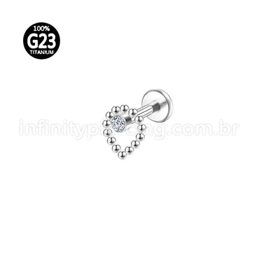 Piercing Labret Titânio Indiano Gota 1 Zircônia