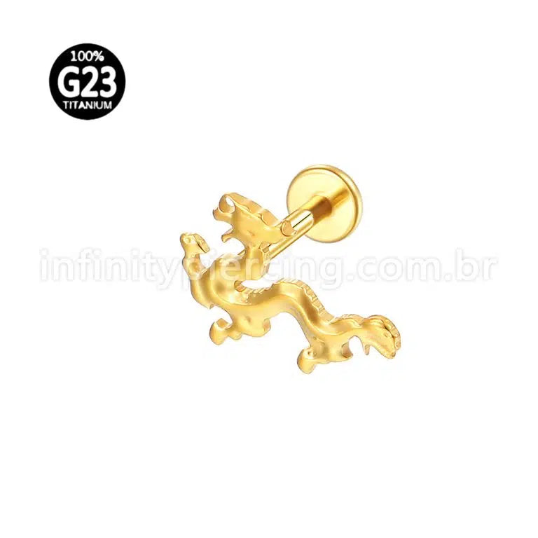 Piercing Labret Titânio Dragão