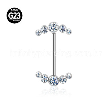 Piercing Mamilo Titânio Push Pin Indiano Zircônia