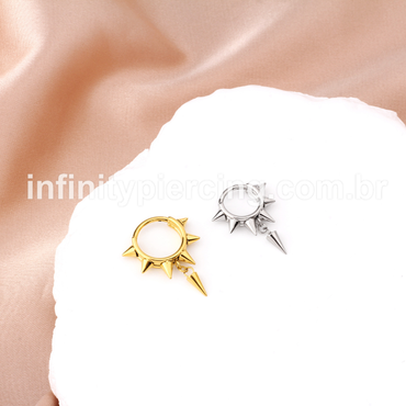 Piercing Argola Aço Cirúrgico Spikes