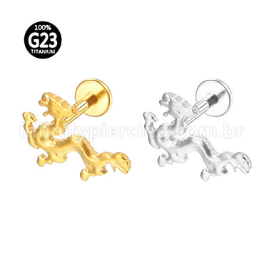 Piercing Labret Titânio Dragão