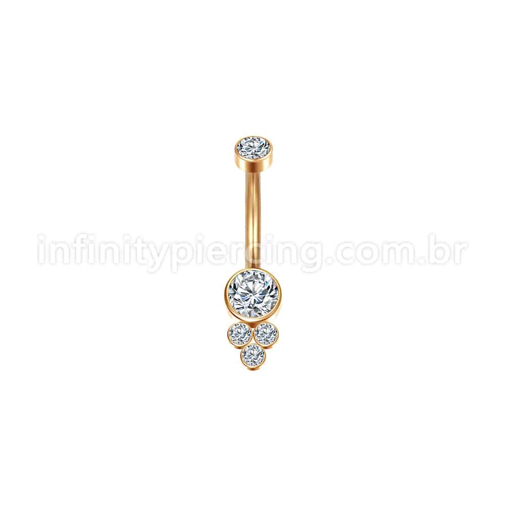 Piercing Banana Aço Cirúrgico Indiano Zircônia