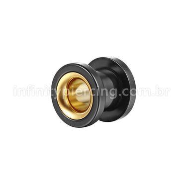 Alargador Aço Cirúrgico Black Duas Cores