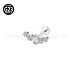 Piercing Labret Titânio Cluster Flor Zircônia