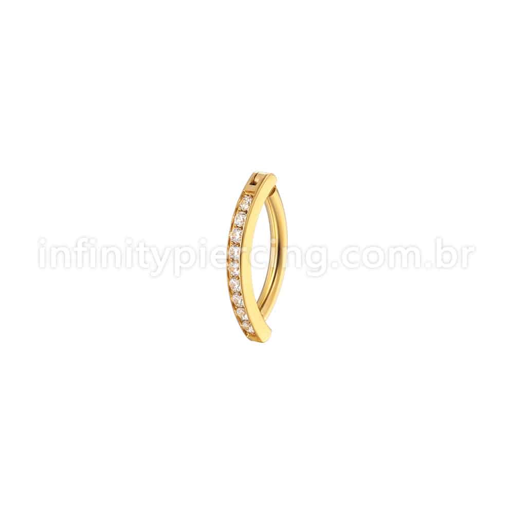 Piercing Argola Para Umbigo Aço Cirúgico 1 Fileira Zircônia