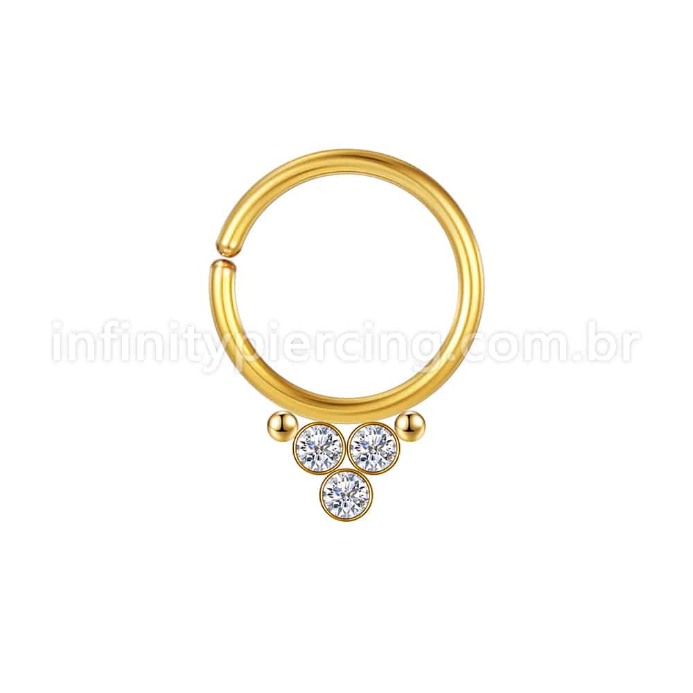 Piercing Argola Aço Cirúrgico Indiano Zircônia