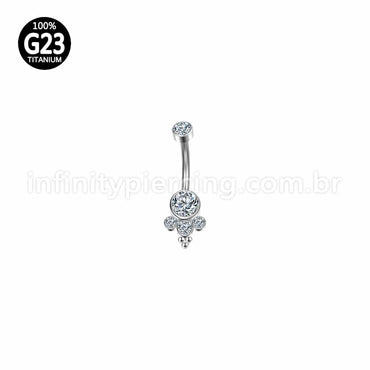 Piercing Banana Titânio Indiano Zircônia