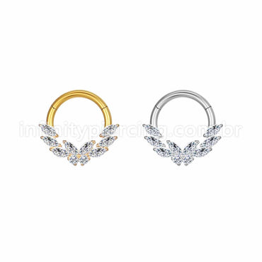 Piercing Argola Aço Cirúrgico Borboleta Zircônia Cravejada