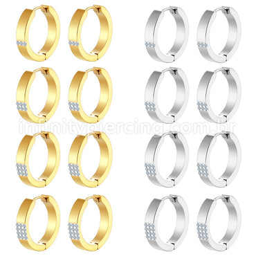 Argola Aço Inoxidável Detalhe Strass