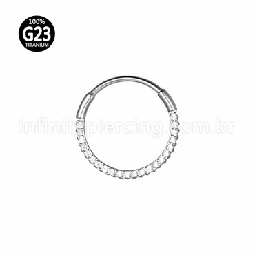Piercing Argola Titânio Segmento Articulado Zircônia
