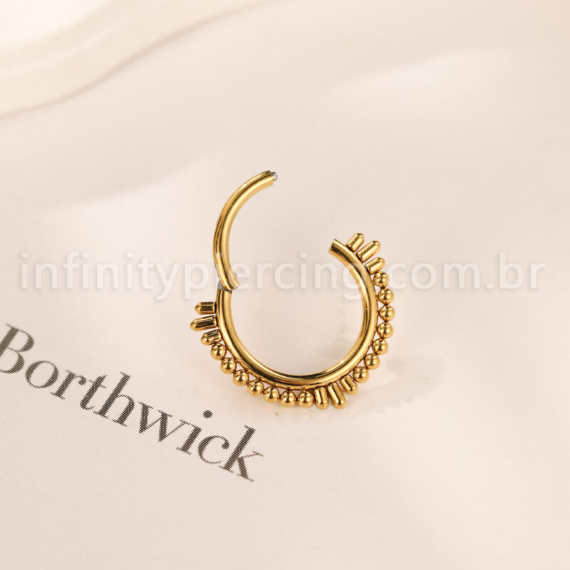 Piercing Argola Titânio Segmento Articulado Bolinhas