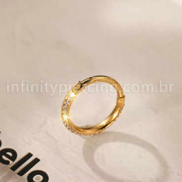 Piercing Argola Titânio Com Zircônia Lateral