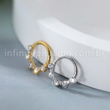 Piercing Argola Titânio Detalhe Zircônia