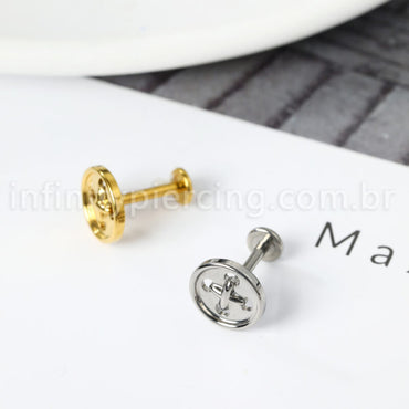 Piercing Labret Titânio Botão