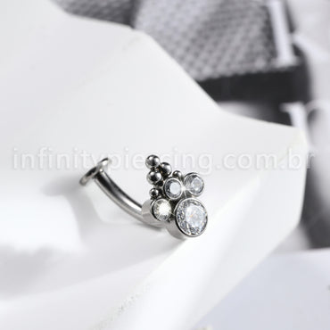 Piercing Banana Floating Titânio Indiano Zircônia