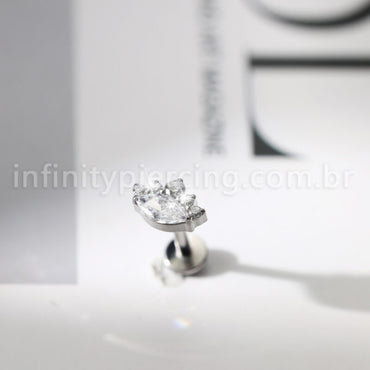 Piercing Labret Olho Titânio Zircônia
