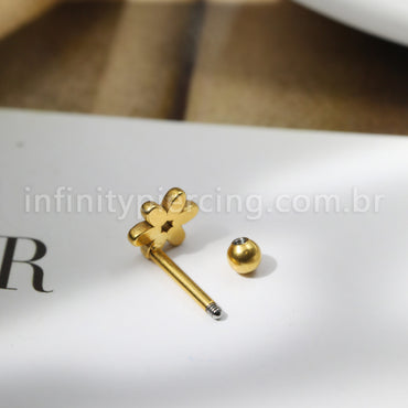 Piercing Barbell Aço Cirúrgico Flor