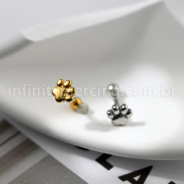 Piercing Minibarbell Aço Cirúrgico Patinha