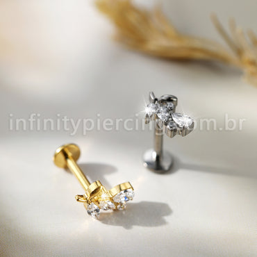 Piercing Labret Ramo Titânio Zircônia
