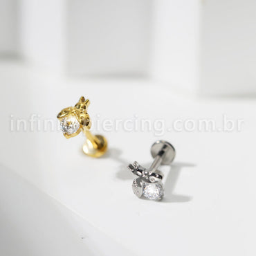 Piercing Labret Titânio Joaninha