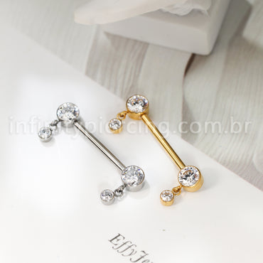 Piercing Barbell Titânio Com Pingentes