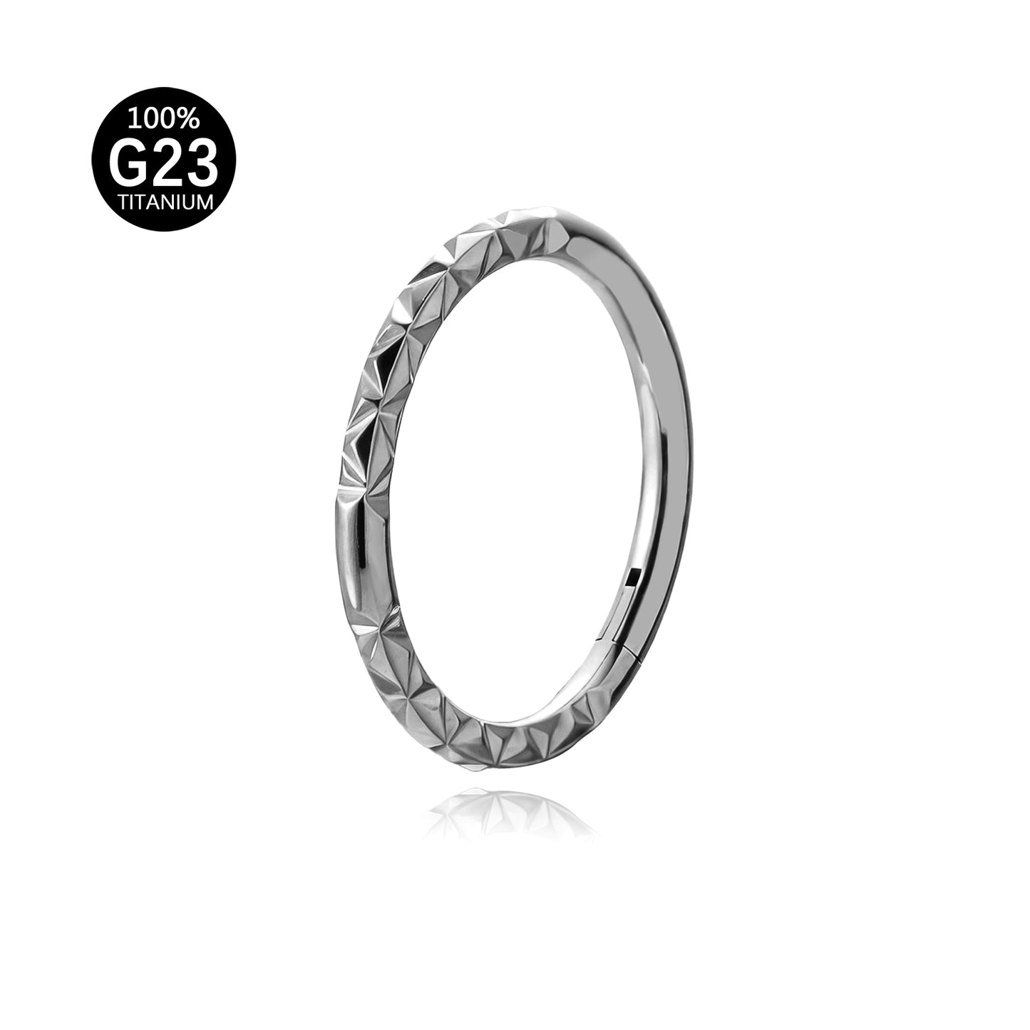 Piercing Argola Titânio Detalhada Zircônia Coração 1.2X8 10045