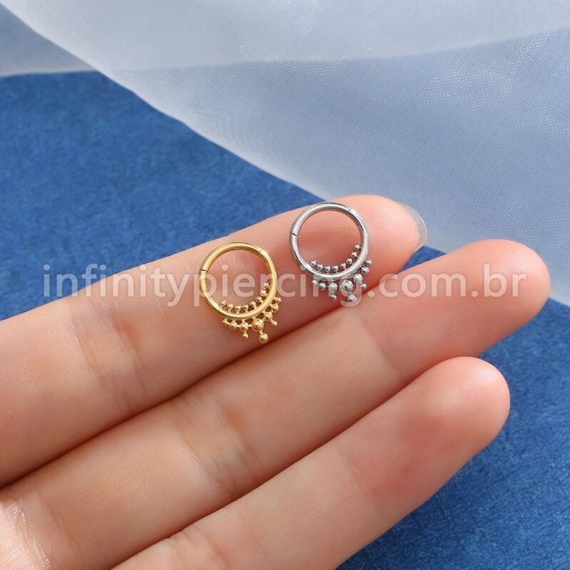 Piercing Argola Titânio Segmento Articulado Indiano