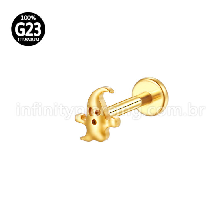 Piercing Labret Titânio Fantasma