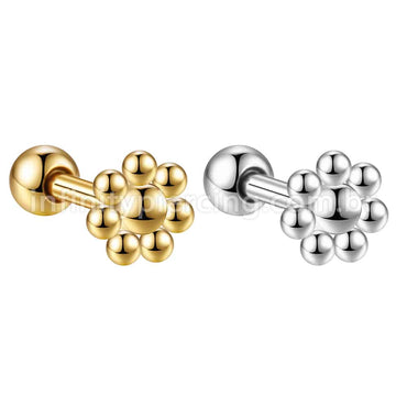 Piercing MiniBarbell Flor Aço Cirúrgico
