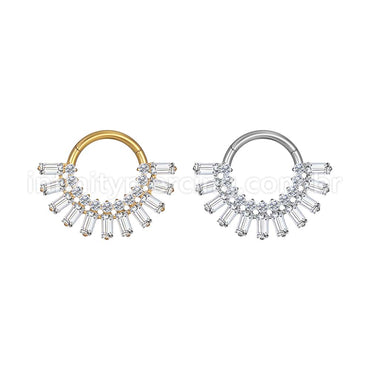 Piercing Argola Aço Cirúrgico Segmento Articulado Zircônia Cravejada