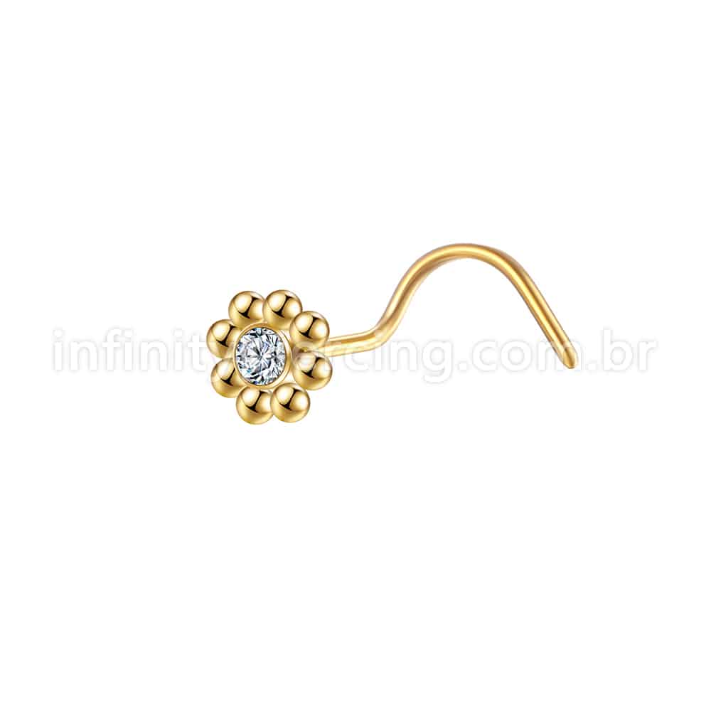 Piercing Nostril Aço Cirúrgico Florzinha