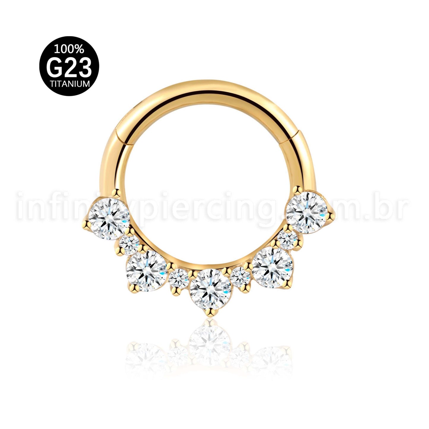 Piercing Argola Titânio Detalhe Zircônia
