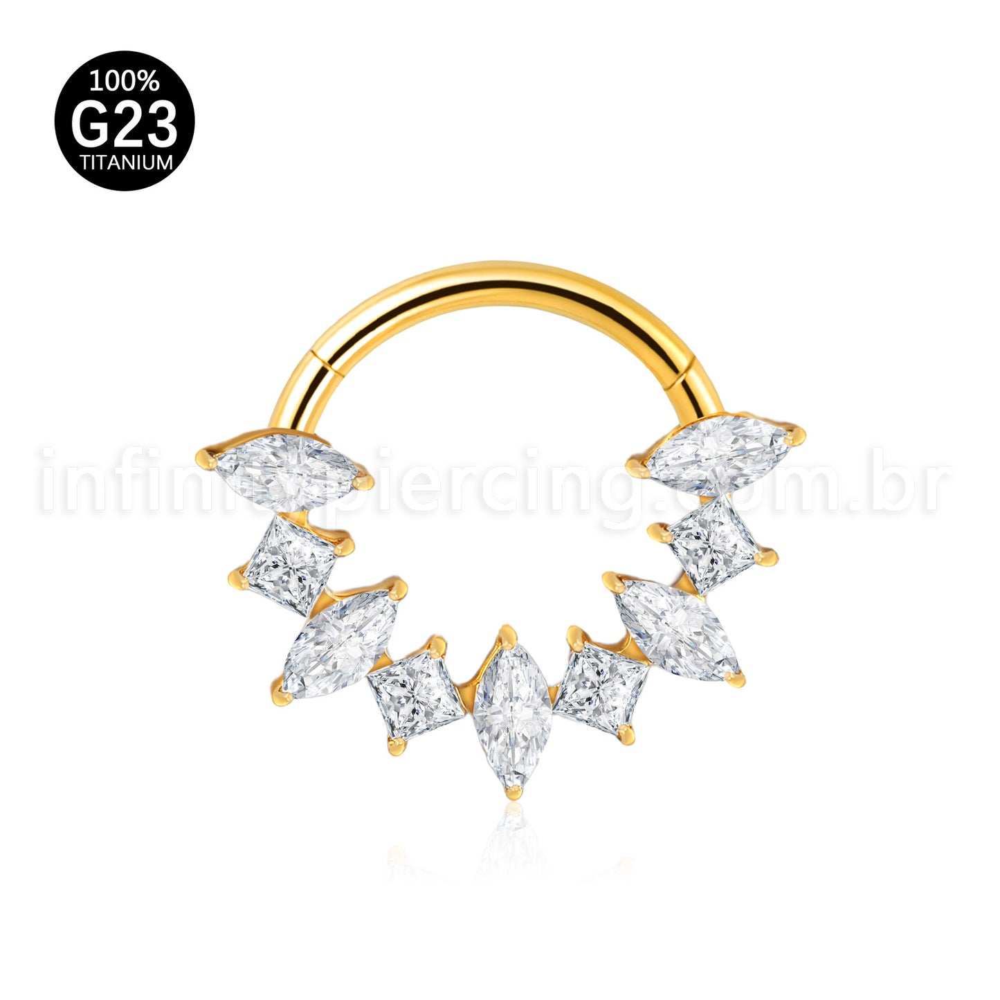 Piercing Argola Titânio Zircônia Cravejada