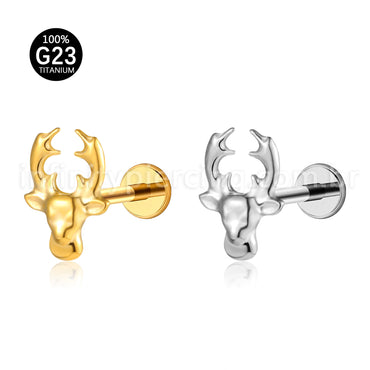 Piercing Labret Titânio Cervo
