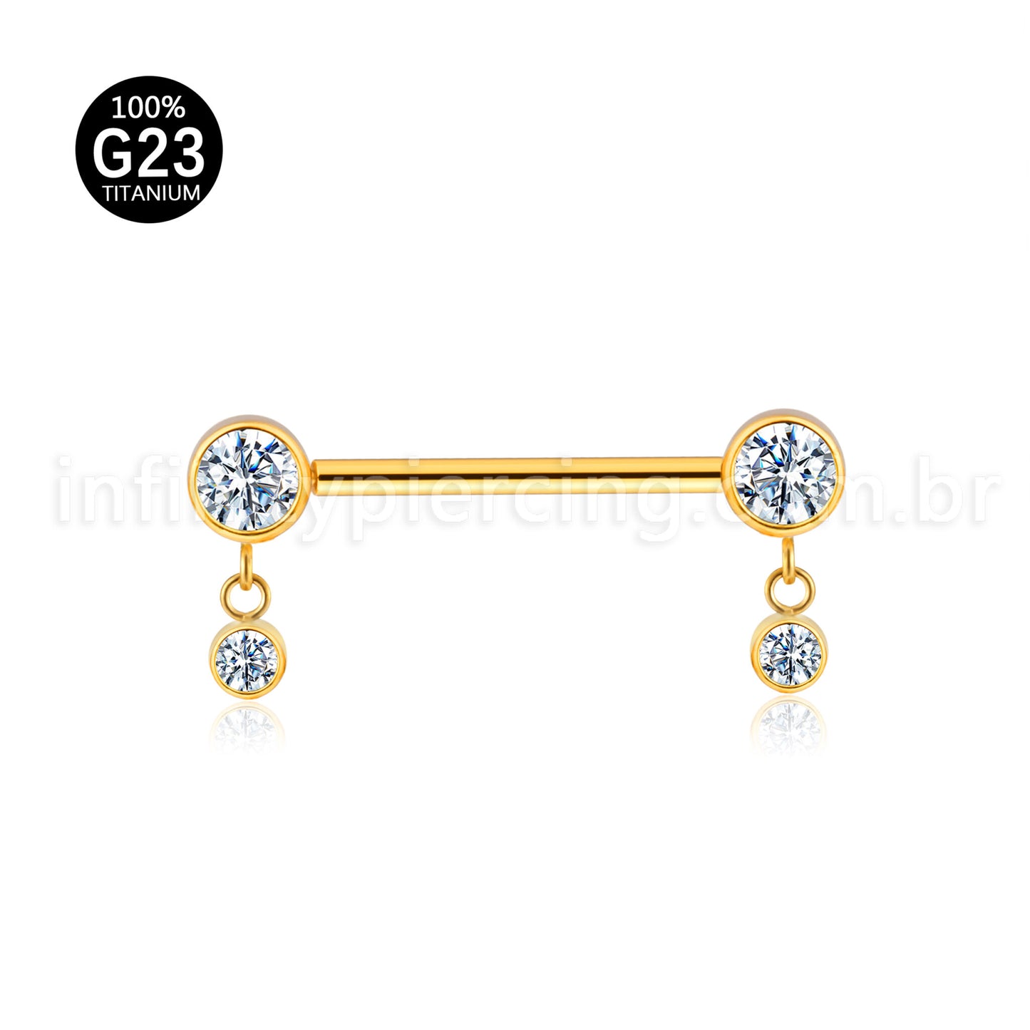 Piercing Barbell Titânio Com Pingentes