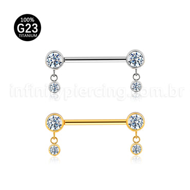 Piercing Barbell Titânio Com Pingentes