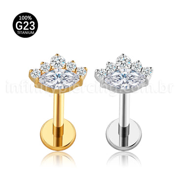Piercing Labret Olho Titânio Zircônia